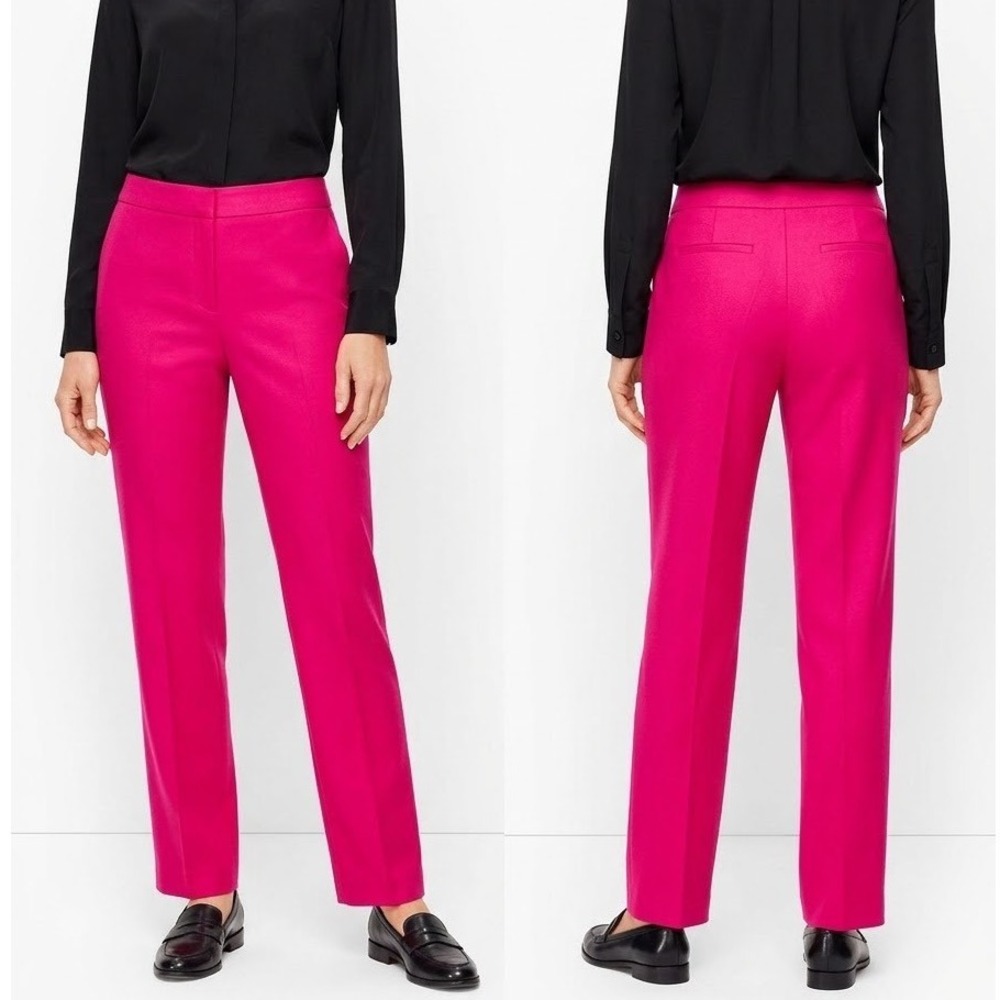 Talbots Heritage Wool Pants 12 Hot Pink Fully Lined Straight Leg
